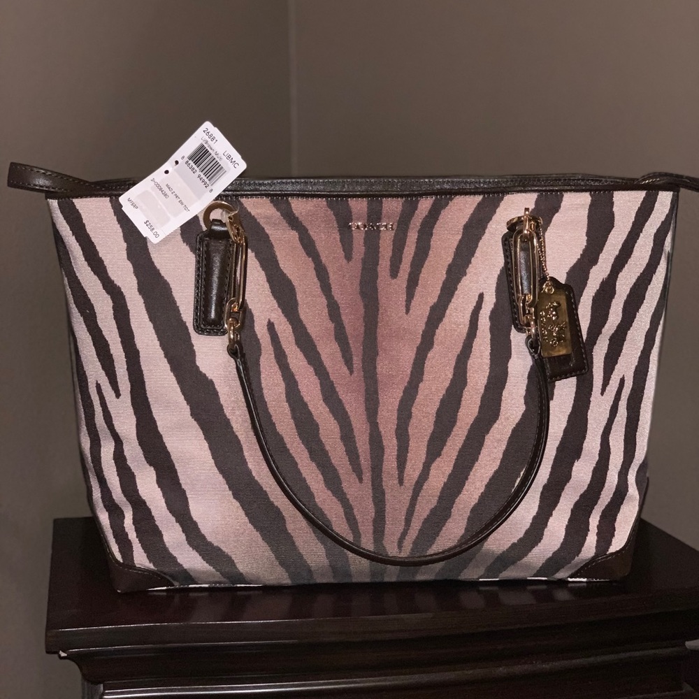NWT Coach Zebra Tote